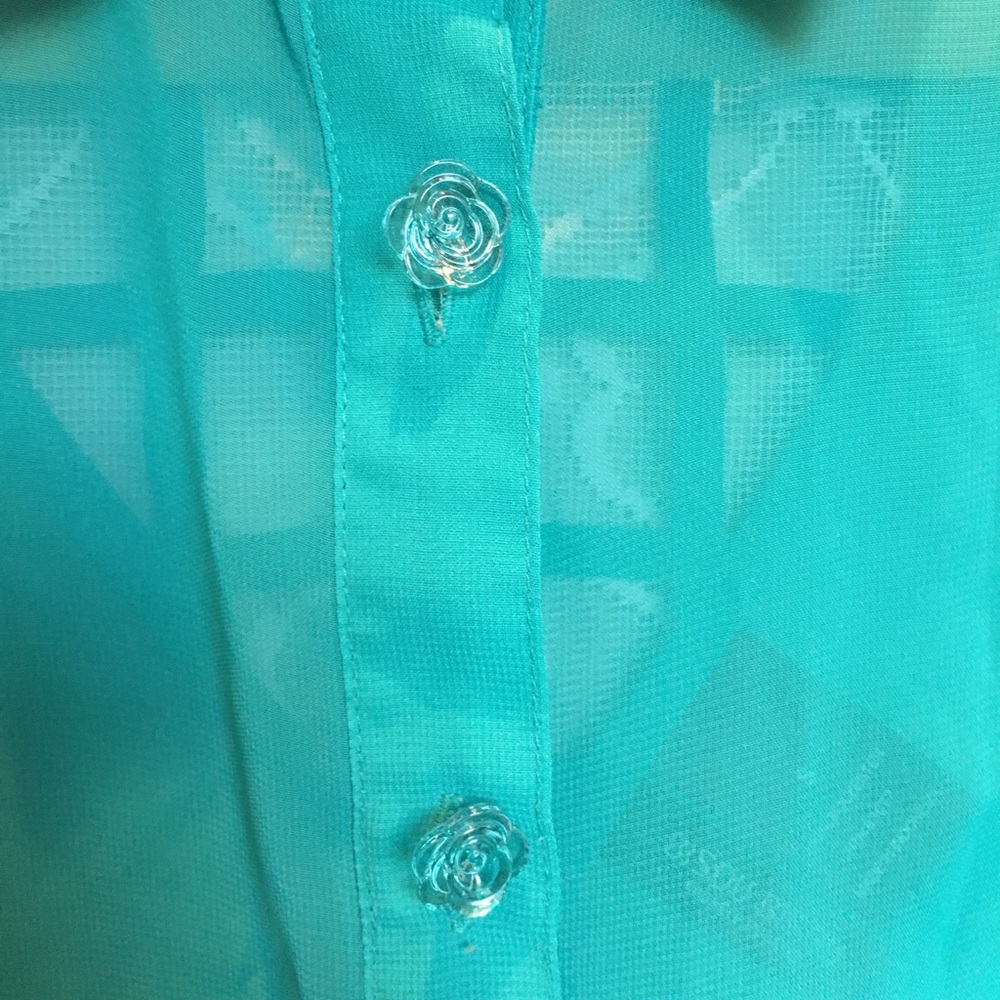 Turquoise Caged Tank Top - Picture 2 of 6